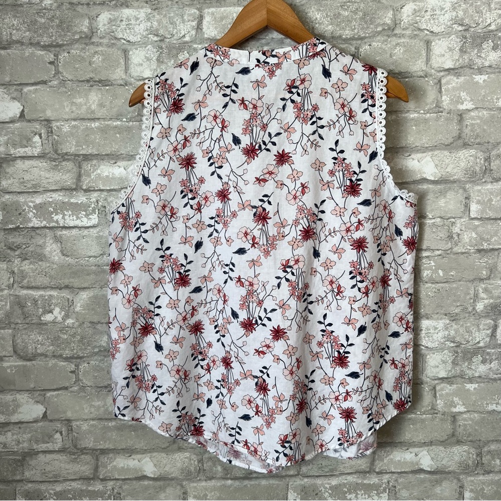 Bundle of 2 Liz Claiborne Women's Large Linen Blend Sleeveless Button Up Blouses - Picture 10 of 13
